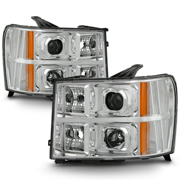 AKKON - For 07-13 GMC Sierra 1500/ 07-14 2500HD 3500HD Clear LED Projector Headlights Driver Passenger Side LH RH