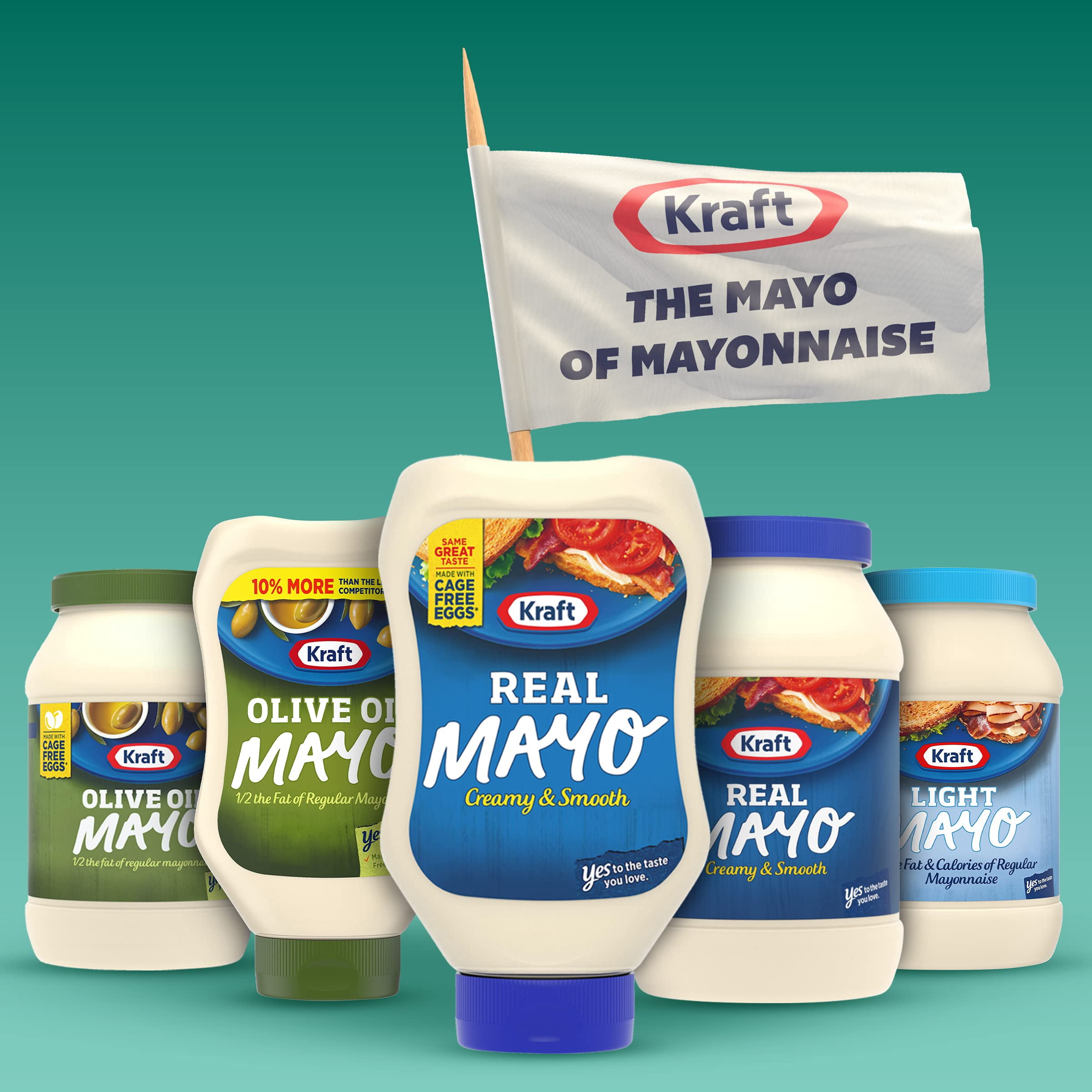 Kraft Real Mayo Creamy & Smooth Mayonnaise, 22 fl oz Bottle (Pack of 2)
