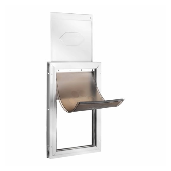 Pet Door for Cats & Dogs - Aluminum Frame with Lock & Magnetic Flap - Small - Weatherproof & Easy Install