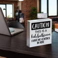 thumbnail image 6 of Zomyto 7x7 Inch Farmhouse Caution This is a Kids Bathroom Wooden Box Sign Wood Block Tabletop Sign, 6 of 8