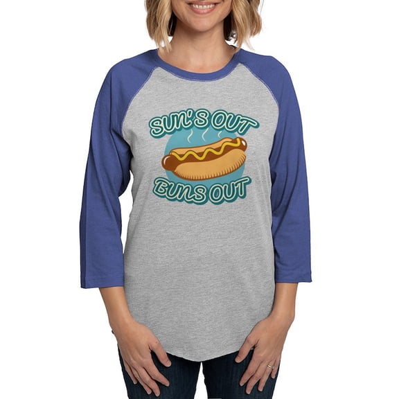 CafePress - Sun's Out Buns Out - Womens Baseball Tee