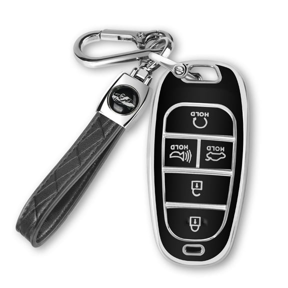 For Hyundai Key fob Cover Fits for 2024 2023 2022 2021 Hyundai Sonata Santa fe Tucson Smart 5 Button Key Case Shell