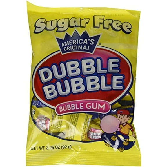 Dubble Bubble Sugar Free, 3.25-Ounce Bags (Pack Of 12)