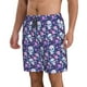 thumbnail image 2 of Fotbe Skull Purple Flower Trajes de Baño Estampados para Hombre, Shorts de Verano de Secado Rápido, Ropa de Playa, Bañadores-Large, 2 of 6