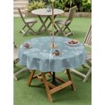 thumbnail image 5 of Outdoor Tablecloth with Umbrella Hole Zipper Blue Butterfly Botanical Round Tablecloth 60" Waterproof Outside Table Cloth Summer Plants Line Art Patio Table Cover Tablecloths for Picnic Party, 5 of 8