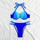 thumbnail image 4 of Gibobby Conjunto de traje de baño de bikini Trajes de baño de dos piezas para mujer Bikini de talle Cuello Top Trajes de baño deportivos(Azul,XL), 4 of 5
