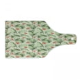 thumbnail image 1 of Leaf Cutting Board, Hawaiian Aloha Nature Pattern with Rainforest Elements Palm Branches Hibiscus, Tempered Glass Cutting and Serving Board, Wine Bottle Shape, Peach Salmon Green, by Ambesonne, 1 of 1