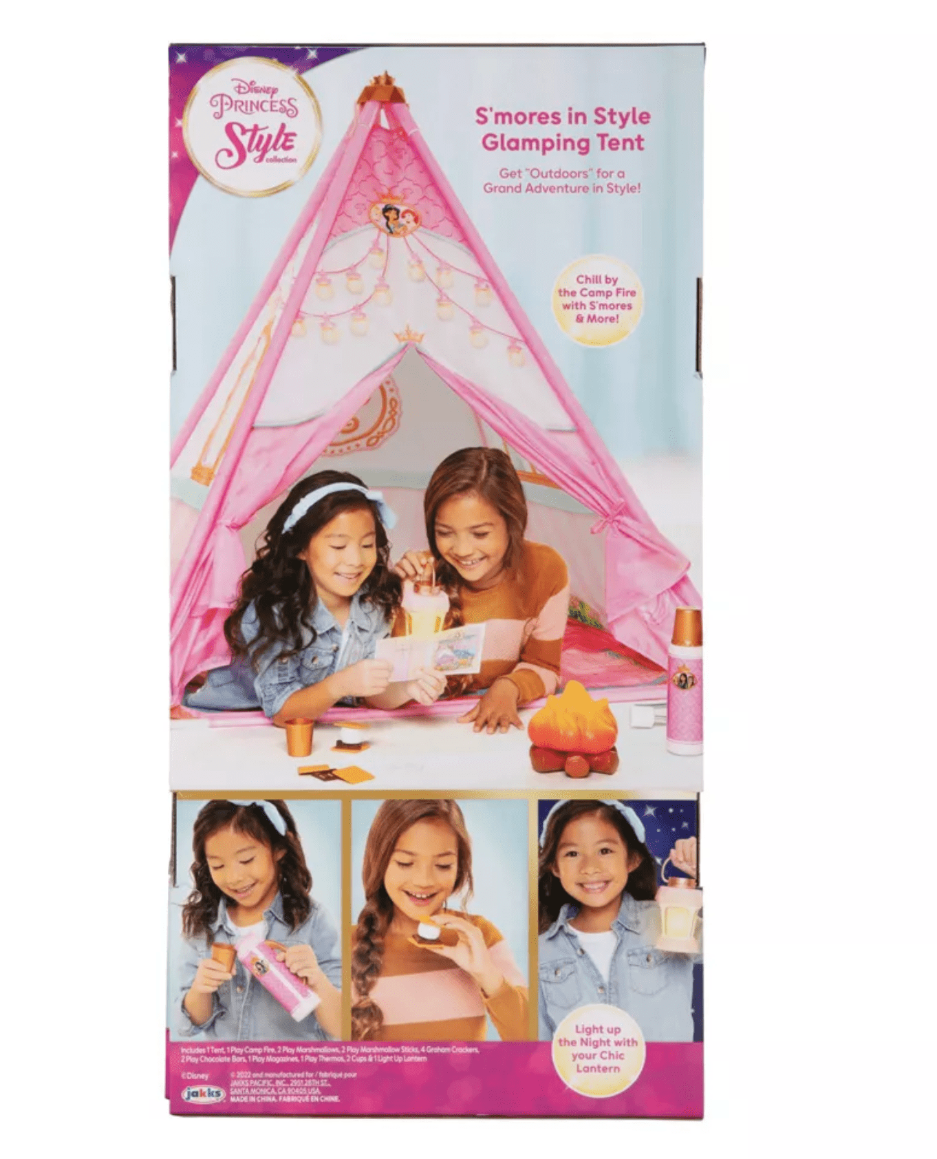 Disney Princess Style Collection S'mores in Style Glamping Tent with Play Accessories (Girl's), 47"