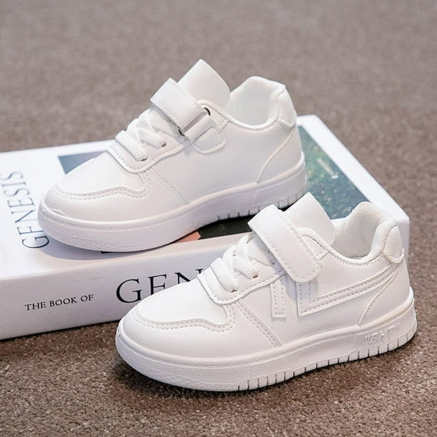 Zapatos blancos para niños, zapatos para niños, zapatos de malla de estilo veraniego, zapatillas deportivas blancas para estudiantes y niñas para niños de mediana edad y grandes