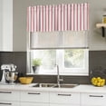 thumbnail image 4 of Red Striped Curtain Valances for Windows, Kitchen Valance Window Treatments Panel 2 Pack, Red White Stripes Farmhouse Rod Pocket Short Curtains for Bathroom Bedroom 42 x 12 Inch, 4 of 8