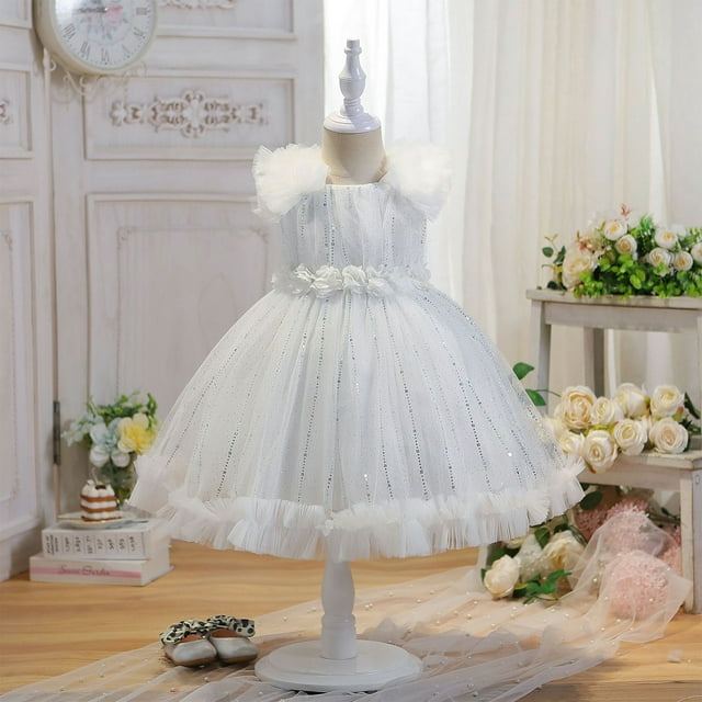 EGNMCR Robes de Soirée pour Femmes, Robes Formelles pour Femmes, Robes de Cocktail pour Femmes Mignonnes et Douces Robe pour Enfants Robe en Tulle à Paillettes Robe de Fille Fête d'Anniversaire Robe de Princesse pour Fille Robe pour Filles