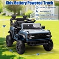 thumbnail image 7 of 12V Powered Ride on Car Toy, Ford Bronco Raptor Kids Electric Vehicle Car with Parent Remote, Battery Powered Ride on Truck for Boys Girls w/ Rear Wheel Suspension, Bluetooth, Blue, 7 of 7