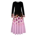 thumbnail image 4 of FrzhBrz Women's Floral Maxi Dresses Long Sleeve Plain Casual Oversized Maxi Long Dress Summer Dress, 4 of 5