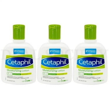 Cetaphil Lightweight Moisturizing Lotion All Skin Types 8 fl oz Lot of 3