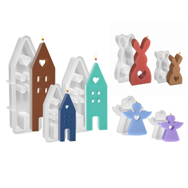 Juego Moldes Silicona 3D 7 Uds Ygjytge Casa Creativa Pascua Molde Ángel Y Conejo