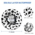thumbnail image 3 of Shower Caps,White and Black Of Leopard Print Waterproof Shower Cap for Women 4 Pieces,Double Reusable Hair Cover for Shower PEVA Elastic Stretch Hem, 3 of 7