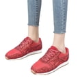 thumbnail image 2 of IEMIEMIEM Women's Glitter Sneakers 2026 Comfortable Non Slip Lace up Casual Flat Sparkle Walking Shoes Red 5.5 Wide, 2 of 6