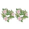 thumbnail image 2 of Tnobhg 2Pcs Candlestick Garland Realistic Simulation Rose Wreath Candle Holder Garland for Home Wedding Decoration, 2 of 8