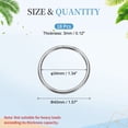 thumbnail image 2 of Uxcell Metal O Rings Stainless Steel Seamless Welding O-Ring Solid Heavy Round Ring Buckle 18 0.12" Thick x 1.57" OD, 2 of 2