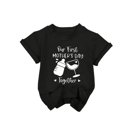 

TAIAOJING Mommy and Me Matching Shirt Day Monther Shirt Short Sleeve Tshirt Mama Me Day Mini And Family Love Outfit Mommy Monther