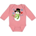 thumbnail image 3 of Inktastic Christmas Snowman in Top Hat with Candy Cane Boys or Girls Long Sleeve Baby Bodysuit, 3 of 5