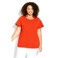 thumbnail image 1 of Avenue Women's Plus Size Flutter Stretch Top Short Flutter Sleeve Round Neckline, 1 of 1