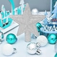 thumbnail image 4 of 30 bolas de Navidad - Bola decorativa irrompible para árbol de Navidad, azul y plateado, 4 of 5
