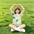 thumbnail image 4 of Grblisyd Girls Summer 2 Piece Outfits Casual Kids Lounge Sets Shorts Sleeve Tops and Elastic Waist Shorts, 4 of 5