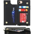 thumbnail image 5 of Crossbody Wallet Case for iPhone SE 3rd 2022/SE 2nd 2020 with Card Slot Holder,iPhone 7/8 Magnetic Flip Folio Purse Case,PU Leather Zipper Handbag with Detachable Lanyard Strap 4.7" (Black), 5 of 16