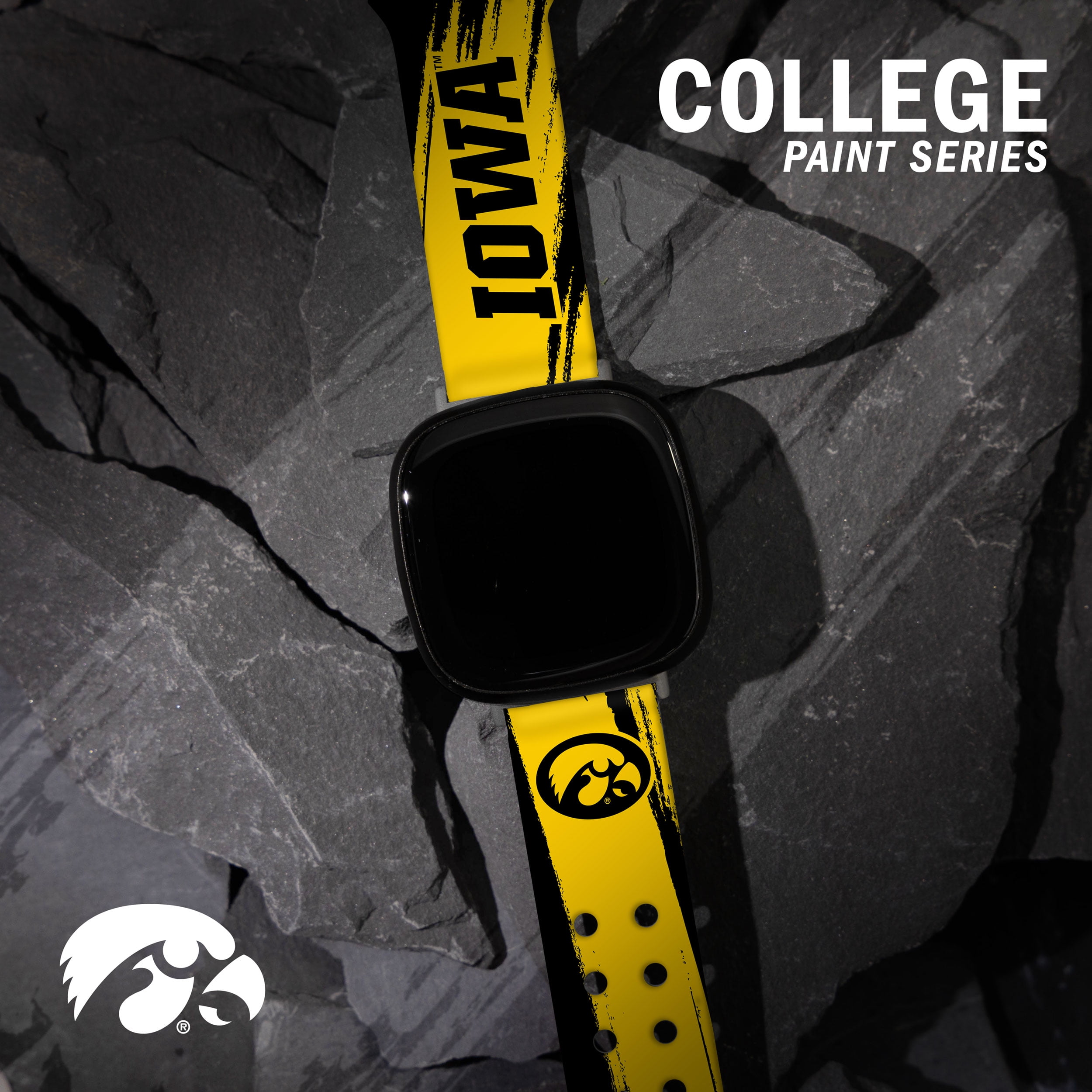 Hawkeyes HD Paint Stripe Unisex Watch Band for FitBit Versa 3 & Sense (Short)