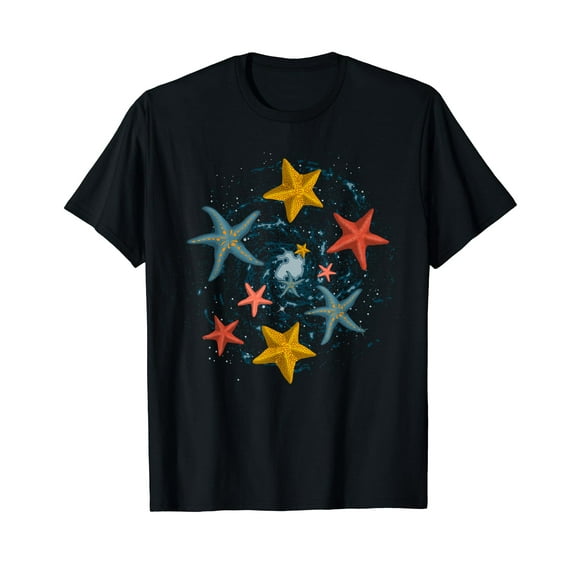 Sea Animal Lover Aquarium Ocean Starfish T-Shirt Black Tee