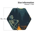 thumbnail image 2 of Fuzoiu Moonlit Skeleton Campfire Print Leather Coasters Set,Drink Coasters Set of 4,for Tabletop Protection, Durable PVC Coasters,Home Décor and Housewarming Gift-Hexagon, 2 of 6