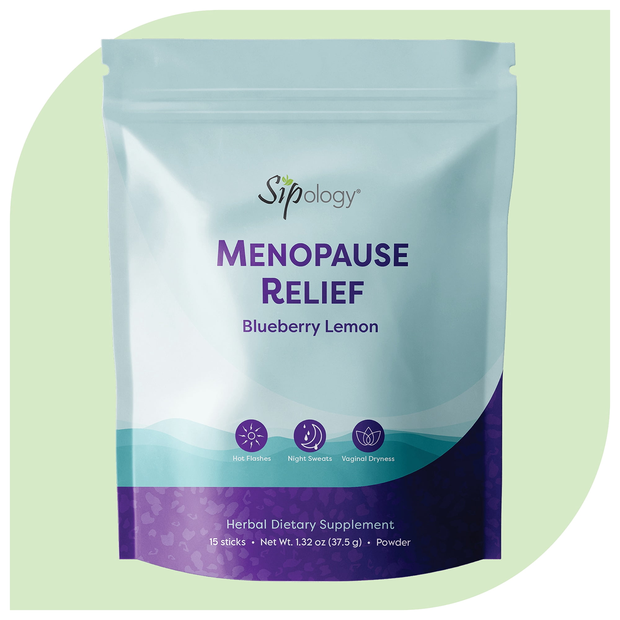 Sipology: Menopause Relief - Blueberry Lemon - 15 Stick Pack - Herbal Remedy Supplement, Women’s Aid, Drug Free Natural Solution For Common Symptoms