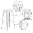 thumbnail image 5 of Flash Furniture Commercial Grade 30" High Backless White Metal Indoor-Outdoor Barstool with Square Seat, 5 of 12