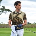 thumbnail image 3 of Honeii Surreal Brain Tree Print Polo Shirt, A Classic Short-Sleeved, Button-Down Golf Shirt for Men,Mens Polo Shirts Short Sleeve-Medium, 3 of 6
