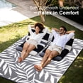 thumbnail image 5 of Smiry Outdoor Rugs 9x12, Waterproof Plastic Straw Indoor Outdoor Mat for Patio, RV Camping, Deck,Porch, Grey & White, 5 of 9
