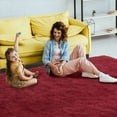 thumbnail image 5 of TWINNIS Shag Area Rug,9'x12'Soft Fluffy Area Rugs for Living Room Bedroom Kids Room Decor Carpet,Wine Red, 5 of 6