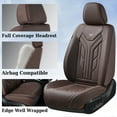 thumbnail image 3 of Coverado Front Car Seat Covers, Airbag Compatible Faux Leather Seat Protectors, Waterproof Cushions Universal Fit for Most Sedans SUV Pick-up, Coffee, 3 of 11