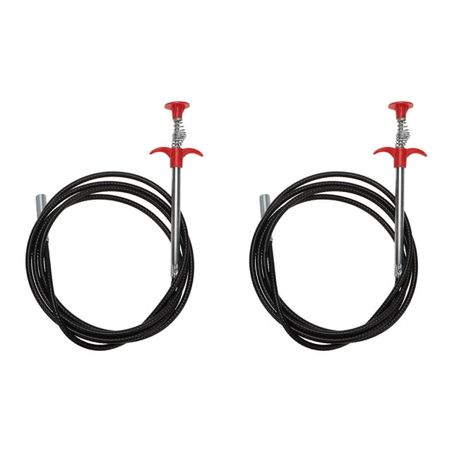 Shisuyan Drain Remover Cleaning Tool Steel Wire 2Pcs 98.25 x 0.39 x 0.39 Inch