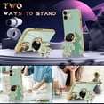 thumbnail image 3 of for iPhone 11 Case Astronaut Cute Girls Women Girly Unique Mint Green Phone Cases with Hidden Stand Kickstand 6D Design with Camera Lens Protector Cover for iPhone 11 6.1'', 3 of 11