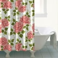 thumbnail image 4 of Tropical Flower Shower Curtain - Lush Leaves and Bright Blooms, Watercolor Artistic Print, 72x72 Inches, 4 of 5