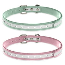 PetJoy Adjustable Girl Dog Collar,Pink Shock Collar Replacement Strap for Most of Training Collar,Waterproof TPU Collar Strap,Dog Collar for Small Medium Large Dogs,Pink Green