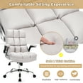 thumbnail image 5 of Globalway Giantex Linen Indoor High Back Computer Desk Chair with Thick Padding, Beige, 5 of 6