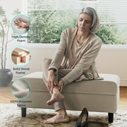 LINSY HOME Ottoman Coffee Table, Upholstered Storage Bench for Living Room, Bedroom or Entryway, Beige