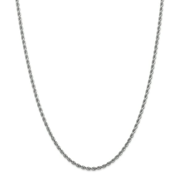 14k White Gold 2.75mm Diamond-Cut Rope Chain