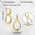 thumbnail image 6 of Lancharmed Gold Plated Stud Earrings,Gradient U Shape Water Drop Openwork Pendant Earring Mother Daughter Gift, 6 of 8