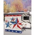 thumbnail image 5 of 4th of July RV Awning Sun Shade Screen 9'X7' American Flag Mesh Sunscreen Texas Star Stars Stripes Retro Wooden Awning Shade Screen with Zipper UV Blocker Completed Kits for RV Motorhome Camper, 5 of 7