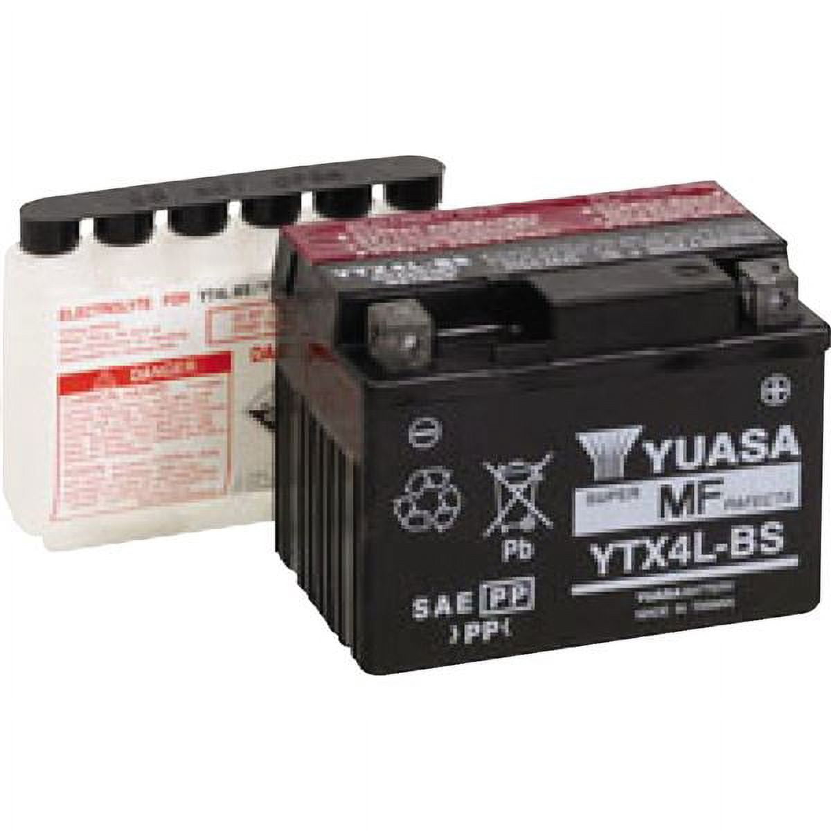 Yuasa YTX4L-BS Maintenance Free 12 Volt Battery-YUAM62X4B