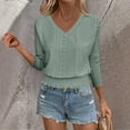 thumbnail image 2 of Fewfanhot Womens Blouses Knit Sweaters Fall V Neck Long Sleeve Pullover Casual Loose Tops, 2 of 9