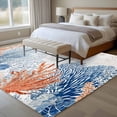 thumbnail image 4 of Orange Navy Blue Coral Area Rugs 5'x8', Washable Small Throw Rugs for Classroom Bedroom, Summer Beach Coastal Ocean Indoor Outdoor Rug Non-Slip Low Pile Carpet Runner Reversible Floor Mats, 4 of 8